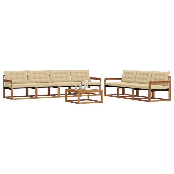 vidaXL Outdoor-Sofagarnitur mit Kissen 8 pcs Natur und Beige