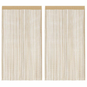 vidaXL Fadenvorh&auml;nge 2 Stk. 100 x 250 cm Beige