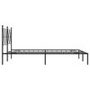 vidaXL Bettgestell mit Kopfteil Metall Schwarz 140x190 cm