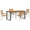 vidaXL Garten Essgruppe 5 stk. Beige und Braun Poly-Rattan