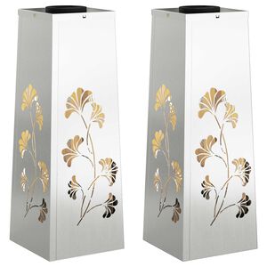 vidaXL Solar LED Weg Licht 2 pcs Galvanisiert Galvanisiert