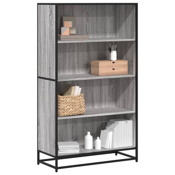 vidaXL B&uuml;cherregal Grau Sonoma 80,5x35x139 cm Holzwerkstoff