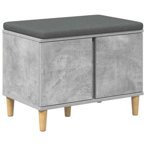 vidaXL Flurbank mit Kissen mit Speicher Betongrau 60 x 38 x 46 cm
