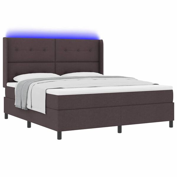 vidaXL Boxspringbett mit Matratze Dunkelbraun 180 x 200 cm Stoff