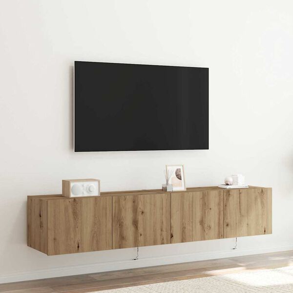 vidaXL TV-Wandschrank Wandmontiert 2 pcs Artisan-Eiche 80 x 35 x 31 cm