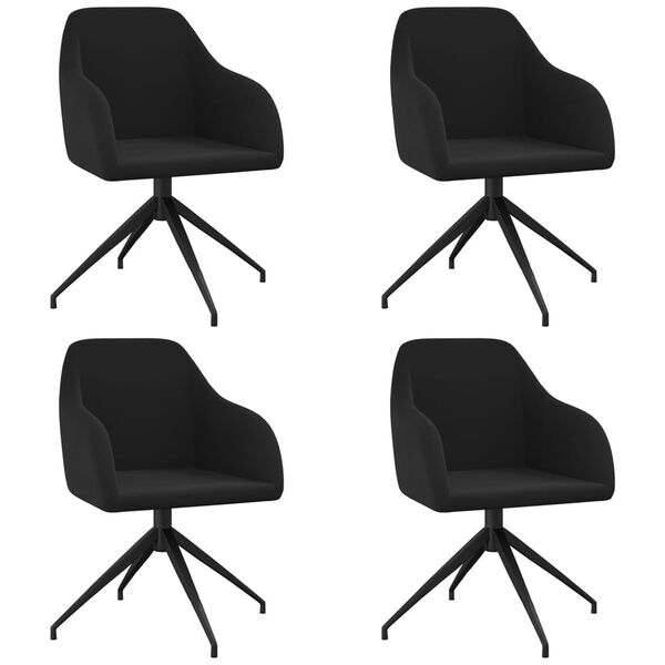 vidaXL Esszimmerst&uuml;hle 4 Stk. Schwarz Samt