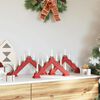 vidaXL Weihnachtskerzenbr&uuml;cke mit 7 LEDs 3 pcs Rot 39,5 x 5 x 29 cm