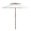 vidaXL Doppeldeck Sonnenschirm 270&times;270 cm Holzstange Cremewei&szlig;