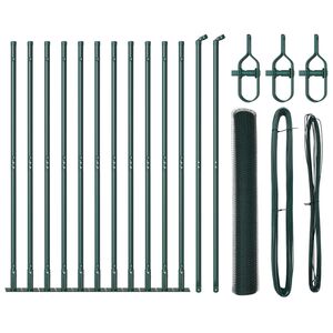 vidaXL Sechseckzaun mit Betonsockel 25 x 1,2 m PVC-beschichteter Stahl