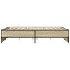 vidaXL Bettgestell Sonoma-Eiche 160x200 cm Holzwerkstoff und Metall