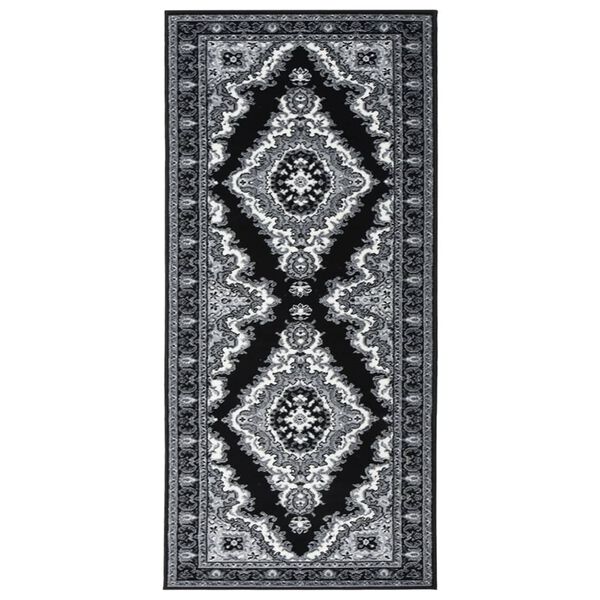 vidaXL Teppichl&auml;ufer BCF Schwarz 80x150 cm