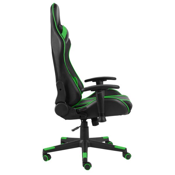 vidaXL Gaming-Stuhl Drehbar Gr&uuml;n PVC