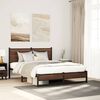 vidaXL Metallbett ohne Matratze Braun Eichen-Optik 140x190 cm