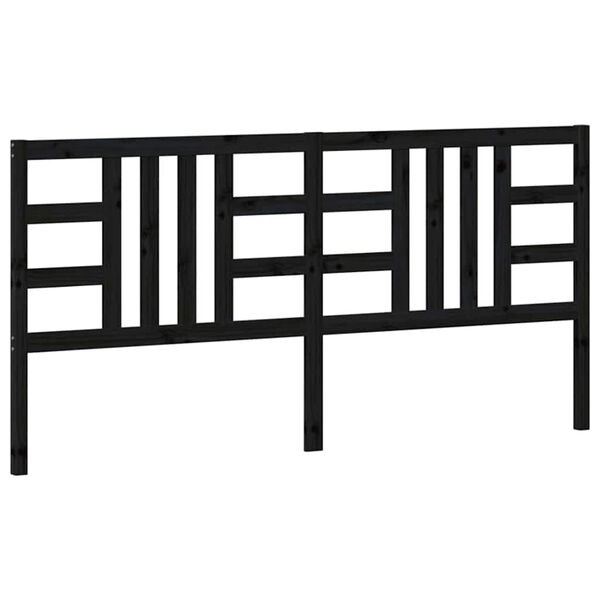 vidaXL Kopfteil Schwarz 206x4x100 cm Massivholz Kiefer