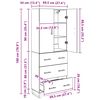 vidaXL Highboard 2 pcs Schwarz Eichen-Optik 69,5 x 34 x 180 cm