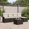 vidaXL Gartensofa-set mit Kissen mit Speicher 6 pcs Braun Poly-Rattan