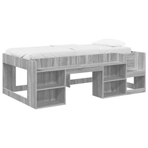 vidaXL Kinderbettgestell mit Stauraum Grau Sonoma 98,5 x 200 cm