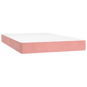 vidaXL Taschenfederkernmatratze Mittel Rosa 120x200x20 cm Samt