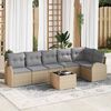 vidaXL Gartensofa-set 7 pcs Beige Poly-Rattan