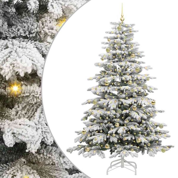 vidaXL K&uuml;nstlicher klappbarer Weihnachtsbaum Wei&szlig; 240 cm PE und PVC