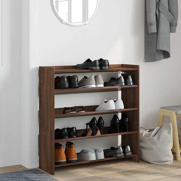 vidaXL Schuhregal Braun Eichen-Optik 80x25x81 cm Holzwerkstoff