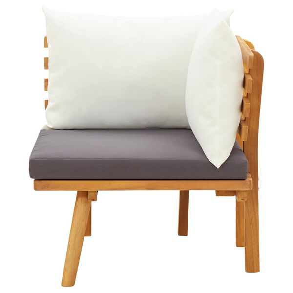 vidaXL Garten-Ecksofa mit Kissen Massivholz Akazie