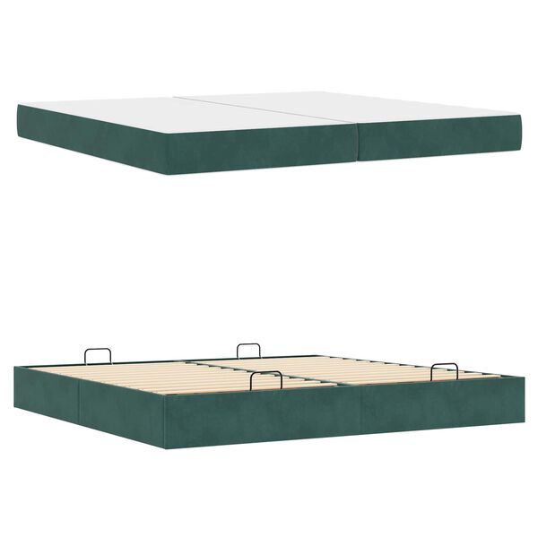 vidaXL Bettgestell mit Matratze mit Matratze 2 pcs Gr&uuml;n Samt