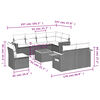 vidaXL 9-tlg. Garten-Sofagarnitur mit Kissen Grau Poly Rattan