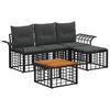 vidaXL Outdoor-Sofagarnitur 5 pcs Schwarz und Dunkelgrau Polyester