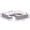 vidaXL 14-tlg. Garten-Lounge-Set mit Kissen Schwarz Poly Rattan
