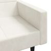 vidaXL Schlafsofa 2-Sitzer mit 2 Kissen Creme Samt