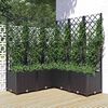 vidaXL Pflanzk&uuml;bel mit Spalier Schwarz 120x120x136 cm PP