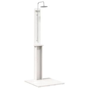 vidaXL Gartendusche 206 cm Massivholz Kiefer und Edelstahl Wei&szlig;