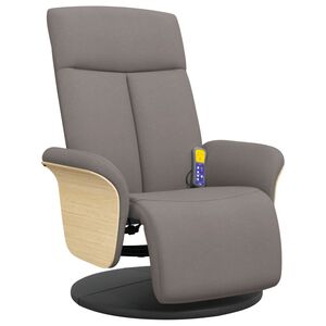 vidaXL Massagesessel mit Fu&szlig;teil Taupe Stoff