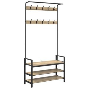 vidaXL Garderobenst&auml;nder 95 x 34 x 184 cm Sonoma-Eiche Holzwerkstoff