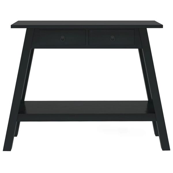 vidaXL Konsolentisch mit Schubladen Schwarz 90x30x75 cm Mahagoniholz