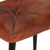vidaXL Schaukelstuhl mit Fu&szlig;hocker Braun Echtleder