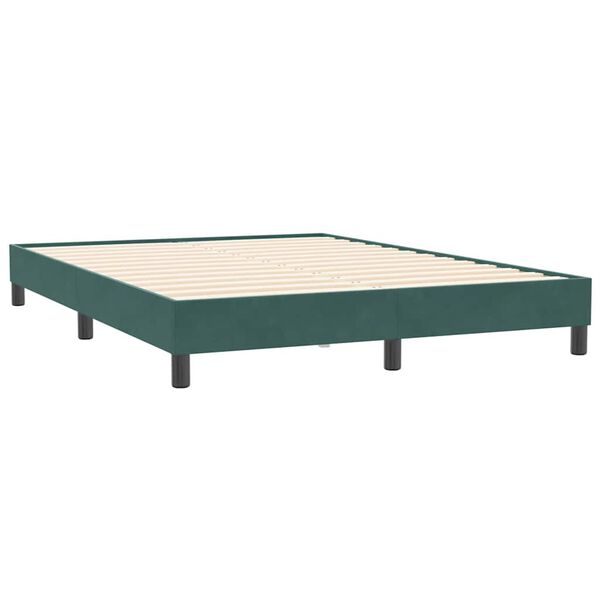 vidaXL Boxspringbett ohne Matratze Dunkelgrün 160x210 cm Samt