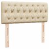 vidaXL Ottoman-Bett mit Matratze Creme 120x200 cm Stoff