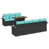 vidaXL Garten-Sofa-Set mit Speicher 8 pcs Schwarz Poly Rattan