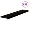 vidaXL Treppenstufen 12 Stk. Braun-Schwarz 120x30x2 cm Massivholz Eiche