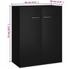 vidaXL Sideboard Schwarz 60x30x75 cm Holzwerkstoff