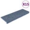 vidaXL Stufenmatten Selbstklebend Sisal-Optik 15 Stk. 65x21x4 cm Blau