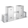 vidaXL Hilfsmittel f&uuml;r Holzstapel 12 Stk. Silber 34 x 10 x 15 cm Stahl