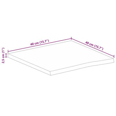 vidaXL Tischplatte mit Baumkante 40x40x2,5 cm Massivholz Mango