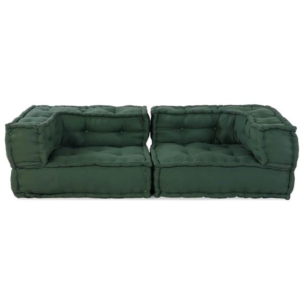 vidaXL 2-Sitzer-Modulsofa Gr&uuml;n 140x70x36 cm Stoff
