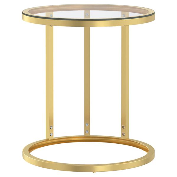 vidaXL Beistelltisch Golden und Transparent 45 cm Hartglas