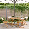 vidaXL 5-tlg. Garten-Essgruppe Stoff und Massivholz Cremewei&szlig;
