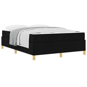 vidaXL Bettrahmen mit Matratze Schwarz 140 x 190 cm Stoff