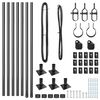 vidaXL Zaunpfosten 7 pcs Grau Stahl